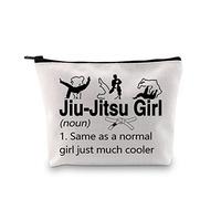 Jiu Jitsu Girl Makeup Bag Martial Art Gift Sport Gift Taekwondo Jiu Jitsu MMA Muay Thai BJJ Lover Cosmetic Bag (Jiu- Jitsu Girl ku)