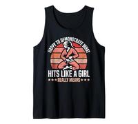 Jiu Jitsu Girl Vintage Happy to Demonstrate What Hits Like A Tank Top