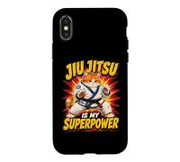 Jiu Jitsu Is My Superpower - Chubby Grappling Cat Case for iPhone X/XS