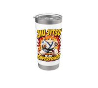 Jiu Jitsu is My Superpower - Chubby Grappling Cat Stainless Steel Insulated Tumbler