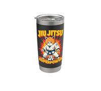 Jiu Jitsu is My Superpower Cute Grappling Cat Stainless Steel Insulated Tumbler