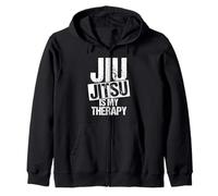 Jiu Jitsu IS MY THERAPY Funny Jiu Jitsu Zip Hoodie