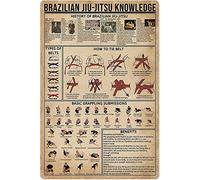Jiu-Jitsu Knowledge Metal Tin Sign Brazilian Jiu-Jitsu Education Guide Poster Martial Arts Hall Club School Home Wall Decoration Plaque 8x12 Inches