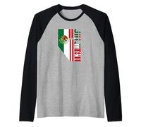 Jiu Jitsu Mexican Flag and Jiujitsu BJJ Raglan Baseball Tee
