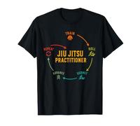 Jiu Jitsu Motivation Train Roll Repeat BJJ for Men Mindset T-Shirt