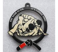 Jiu Jitsu Ornaments for Christmas Tree, Jiu Jitsu Ornament, Put Your Gi On Its Cuddle Time, Brazilian Jiu Jitsu Gift Hanging for Men Jiu Jitsu Xmas 2022 Gift for Sensei Instructor Wooden 3.5''