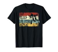 Jiu Jitsu Retro Vintage Eat Sleep Jiu Jitsu Repeat T-Shirt