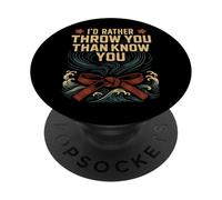 Jiu Jitsu Retro Vintage I'd Rather Throw You Than Know You PopSockets Adhesive PopGrip