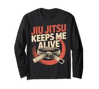 Jiu Jitsu Retro Vintage Jiu Jitsu Keeps Me Alive Long Sleeve T-Shirt