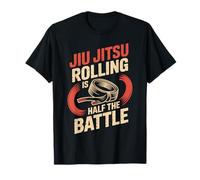 Jiu Jitsu Retro Vintage Jiu Jitsu Rolling is Half The Battle T-Shirt