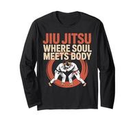 Jiu Jitsu Retro Vintage Jiu Jitsu Where Soul Meets Body Long Sleeve T-Shirt