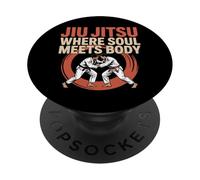 Jiu Jitsu Retro Vintage Jiu Jitsu Where Soul Meets Body PopSockets Adhesive PopGrip