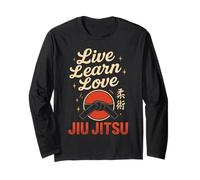Jiu Jitsu Retro Vintage Live Learn Love Jiu Jitsu Long Sleeve T-Shirt