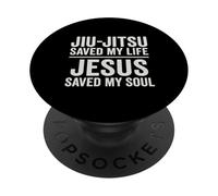 Jiu Jitsu Saved My Life Jesus Saved My Soul Christian BJJ PopSockets Adhesive PopGrip
