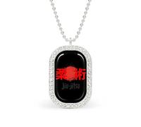 Jiu-jitsu Shiny Pendant Necklaces for Women Dainty Sparkle Rhinestones Chain Jewelry