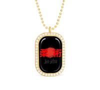 Jiu-jitsu Shiny Pendant Necklaces for Women Dainty Sparkle Rhinestones Chain Jewelry