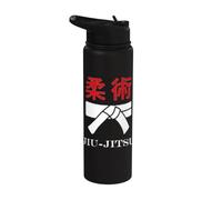 Jiu Jitsu Sport Japanese Writing Calligraphy Jiu Jitsu Stainless Steel Insulated Water Bottle