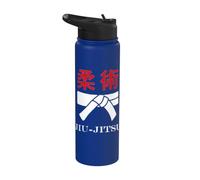 Jiu Jitsu Sport Japanese Writing Calligraphy Jiu Jitsu Stainless Steel Insulated Water Bottle