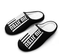 Jiu Jitsu U.S.A. Flag Women's Slippers Warm Soft House Shoes Winter Indoor And Outdoor 11-12(42-43)