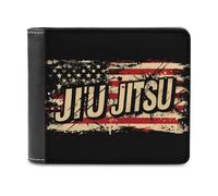 Jiu Jitsu US Flag Novelty Wallet Slim Front Pocket Bifold Wallet with ID Credit Card Holder for Women Men