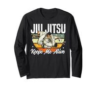 Jiu Jitsu Vintage Retro Jiu Jitsu Keeps Me Alive Long Sleeve T-Shirt