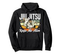Jiu Jitsu Vintage Retro Jiu Jitsu Keeps Me Alive Pullover Hoodie