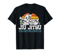 Jiu Jitsu Vintage Retro Jiu Jitsu Where Soul Meets Body T-Shirt