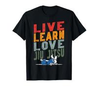 Jiu Jitsu Vintage Retro Live Learn Love Jiu Jitsu T-Shirt