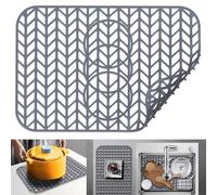 JIUBAR Sink Protectors for Kitchen Sink 12" 13" 16" 18" 19" 24" 26" 28" 29" 30" Silicone Sink mat| Silicone Kitchen Sink Mat Grid for Bottom of Farmhouse Stainless Steel(19"x13"Gray)