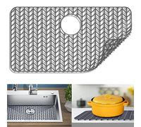 JIUBAR Sink protectors for kitchen sink 12"13"16"18"19"24"26"28"29"silicone sink mat| Silicone Kitchen Sink Mat Grid for Bottom of Farmhouse Stainless Steel(28.4"x 15.2"Gray)