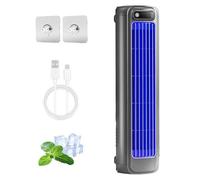 Jiuberry Portable Air Cooler Fan with 3 Speeds, Recharable USB Tower Cooling Device, Silent Operat for Bedroom Office Desk, Cact Mobile Breeze Generator in Gray