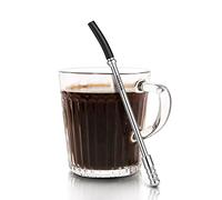 JIUBILAI CO Reusable Stainless Steel Filter Function Straw, 7.6" Drinking Straw with Traveling Bags, Easy to Carry & Clean for Tea, Coffee, Cocktails, Juice