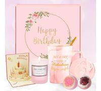 JIUCAI Birthday Gift Set for Her,Coffee Cups Pamper Birthday Unique Present Bath Boom Gift Set for Women and Mum,Personalised Gifts with Birthday Surprise Card for Friend,Sister