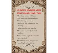 JIUFOTK 8 Things To Remember When Going Through Tough Times Tin Sign Home Decor Wall Plaque Retro Aluminum Signs for Home Office Garden Garage Bar Shopes