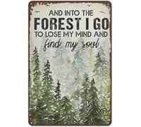 JIUFOTK And Into The I Go To Lose My Mind And Find My Soul Hiking Girl Retro Metal Tin Sign Vintage Sign For Home Coffee Wall Decor Cafes Pubs Club Wall Decoration Gift For Women Men