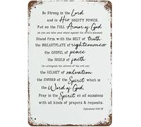JIUFOTK Armor Of God Metal Signs Scripture Ephesians Tin Poster Vintage Christian Quote Metal Plate Wall Art Decor For Pub Bar Kitchen Garden Bathroom Home Decor