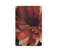JIUFOTK Art Poster Retro Metal Wall Decor Large Red Flower Retro Aluminum Tin Sign Modern Wall Decor For Living Room Home Bedroom Decoration Modern Artwork Decor
