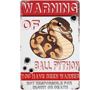 JIUFOTK Beware Of Ball Python Sign Rust Free Beware Of Ball Python Warning Signs Pre Drilled Holes For Easy Mounting Outdoor Use For Fence Door Or Gate 5.5X8 Inch