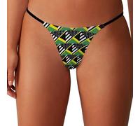 JIUFOTK Blue Line U.S. Jamaican Flag Sexy Thongs for Women Breathable G String Low Rise Stretch Panties Underwear