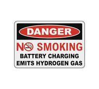 JIUFOTK Danger Emits Hydrogen Gas Sign Aluminum Tin Warning Signs For Home Outdoor Garden 8x12 Inch