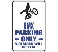 JIUFOTK Eletina Retro Metal Warning Notice Outdoor Bmx Parking Only Funny Home Cave Garage Bar ation Vintage 8x12 Inch