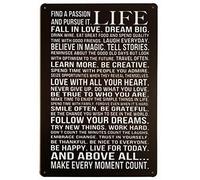 JIUFOTK Find A Passion And Pursue It Life Fall In Love Dream Big Inspirational Metal Tin Sign Fun Saying Art Poster Plaque Home Wall Decor