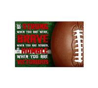 JIUFOTK Football Brave Humble Metal Tin Signs Could Be Strong When You Are Weak Posters Retro Plaques Home Room Football Club Wall Decor
