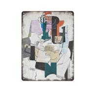 JIUFOTK Fruit Dish Bottle And Violin Poster Abstract Art Modern Wall Art Metal Tin Sign Plaque Poster Vintage Culture Wall Decor Aluminum Garden Restaurant Living Room Bedroom 16 * 12 inch