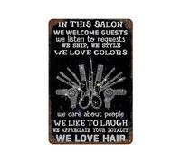 JIUFOTK Hair Salon Decor Hairdresser In This Salon We Welcome Guests We Listen To Requests We Snip We Style Personalized Hairstylist Vintage Sign, Hairdresser Gift,Funny Hair Salon Wall Decor
