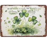 JIUFOTK Irish Blessing May You Troubles Be Less Your Blessings Be More Retro Tin Sign Motivational Quote Metal Sign Vintage Sign Home Coffee Bar Club Pub Wall Decor