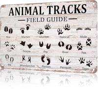 JIUFOTK Matal Sign Animal Tracks Field Guide For Home Kitchen Bathroom Garden Bar 8x12 Inch