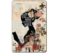 JIUFOTK Metal Sign She Goes To Lose Her Mind And Find Her Soul Retro Sign for Home Living Room Bedroom Decor 8x12 Inch