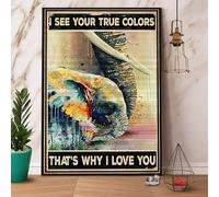 JIUFOTK Metal Signs Elephant I See Your True Colors That's Why I Love You Sign Retro Metal Signs Vintage Aluminum Tin Sign for Kitchen Home Office Cafe Bar 8x12 Inch