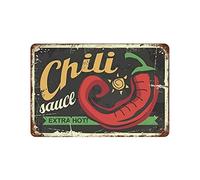 JIUFOTK Mexican Food Vintage Advertisement with Chili Pepper Vintage Retro Decor Signs Wall Decorations Wall Art Poster Plaques for Home Farm Store Garage Club Bar Kitchen Pub Funny Gift